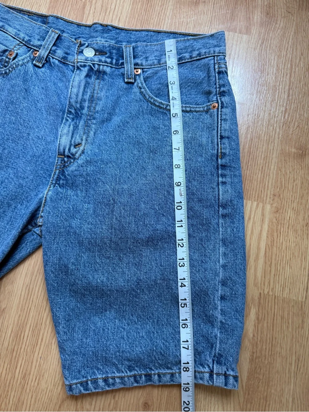 Levi’s 505 Men’s W30 Denim Shorts Blue 100% Cotton Long Bermuda shorts
